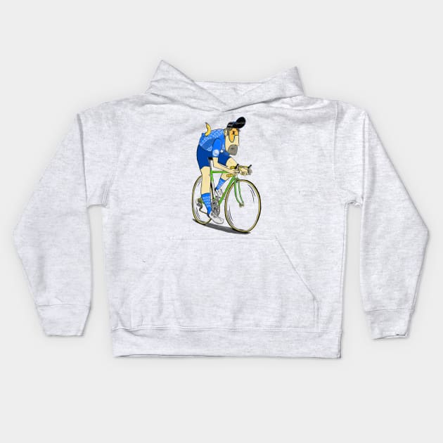 Road Cyclist Kids Hoodie by cyclingnerd